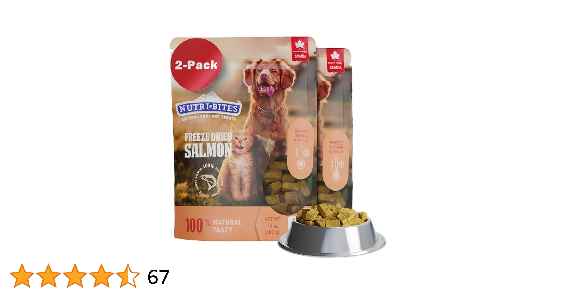 NUTRI-BITES フリーズドライサーモン 500g x2袋 Amazon.com: Nutri Bites Freeze Dried Salmon Dog Food 2-Pack